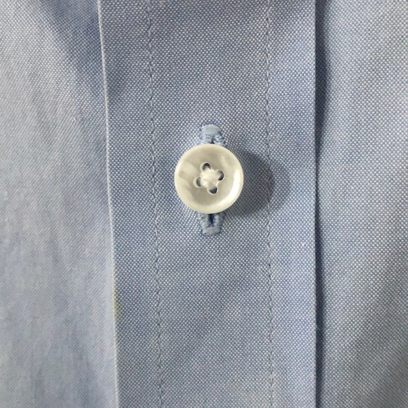 Like New L Blue Men’s Button Down Dress Shirt - Picture 3 of 4